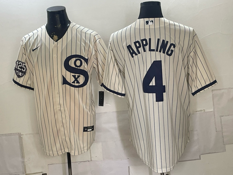 Men Chicago White Sox #4 Appling white Nike MLB 2026 jersey 0823002->chicago white sox->MLB Jersey